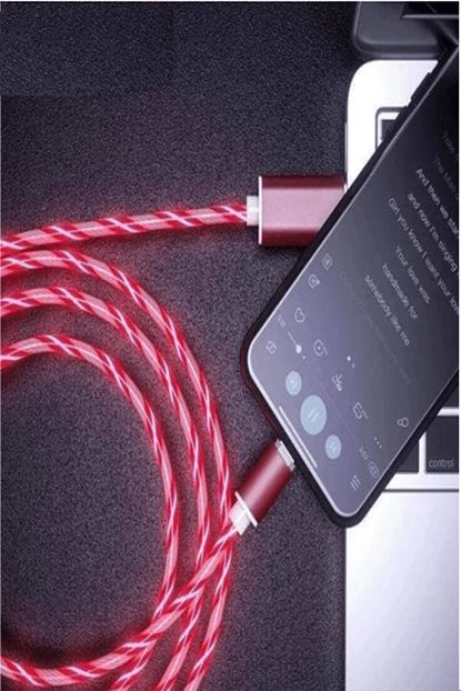 micro usb giris samsung huawei oppo xiaomi isikli hizli sarj kablosu