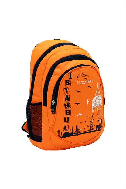Cambridge Polo Club Istanbul Desen Sirt Cantasi Plcan1713 Turuncu Trendyol