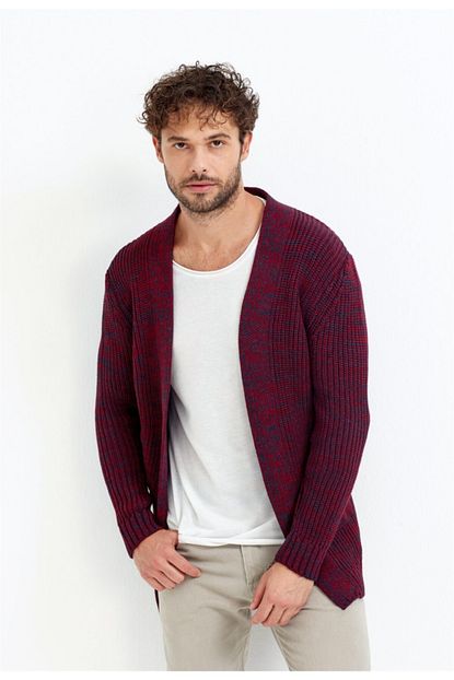 Tarz Cool Erkek Bordo Melanjli Kapsonlu Panco Hirka Trendyol