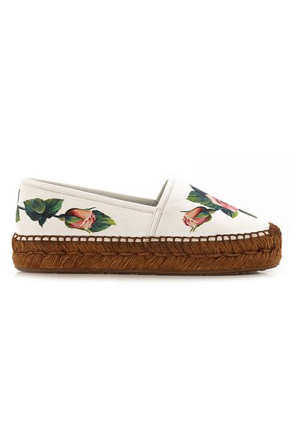 Dolce Gabbana D G Kadin Bej Cicekli Ayakkabi Trendyol