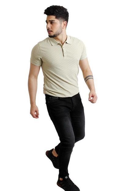 Stil Kombin Erkek Fistik Yesili Baros Cavus Motif Yakali Tisort Trendyol