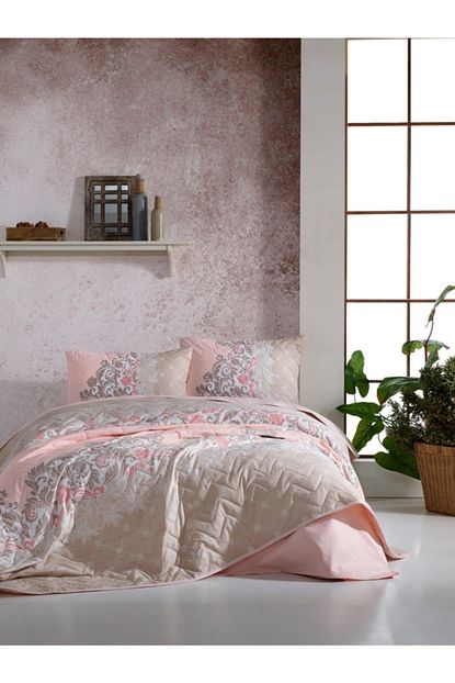 Cotton Box Megan Bej Pembe Cift Kisilik Yatak Ortusu Trendyol