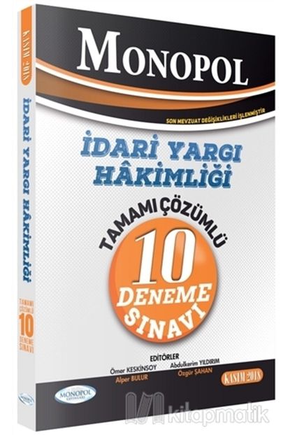 Monopol Yayinlari Idari Yargi Hakimligi Tamami Cozumlu 10 Deneme Trendyol