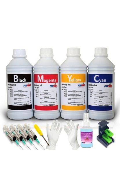 canon e414 e464 e3340 e204 icin uyumlu kartus dolum seti 4x1 lt