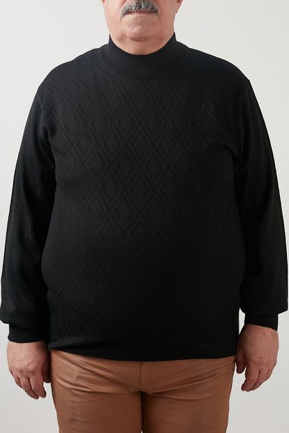 Buratti Buyuk Beden Erkek Siyah Balikci Yaka Triko Kazak 518mod3ybb Trendyol