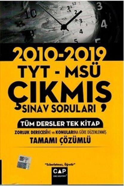 Cap Yayinlari Tyt Msu Cikmis Sinav Sorulari Tum Tek 2010 2019 Trendyol