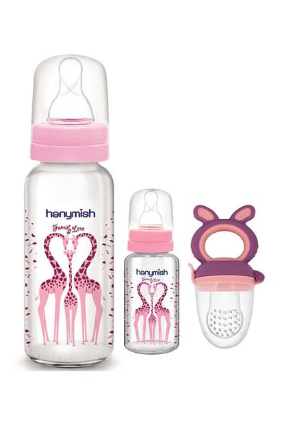 hanymish delikli silikon uclu meyve ve sebze suzgeci silikon emzikli cam biberon 240 ml 125 ml fiyati yorumlari trendyol