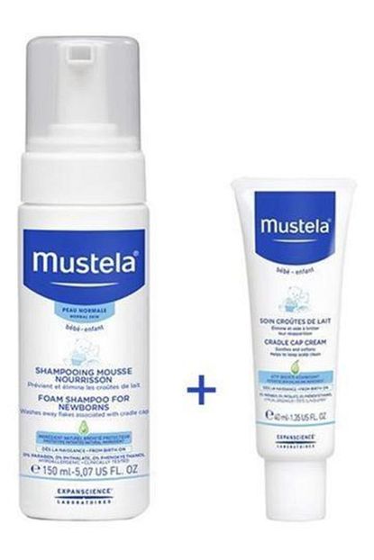 mustela sac pullanmalarina karsi bebek bakim seti cradle cap 40ml foam 150ml fiyati yorumlari trendyol