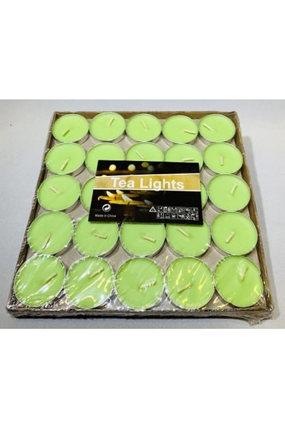 By Sensaray Yesil Renkli Tealight Mum 50 Adet Trendyol