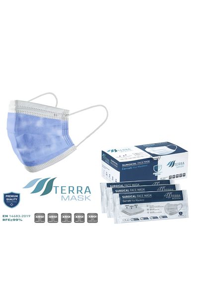 Terra Mask Tekli Paketli Meltblown Lu 3 Katli Cerrahi Maske 25 Adet Mavi Fiyati Yorumlari Trendyol
