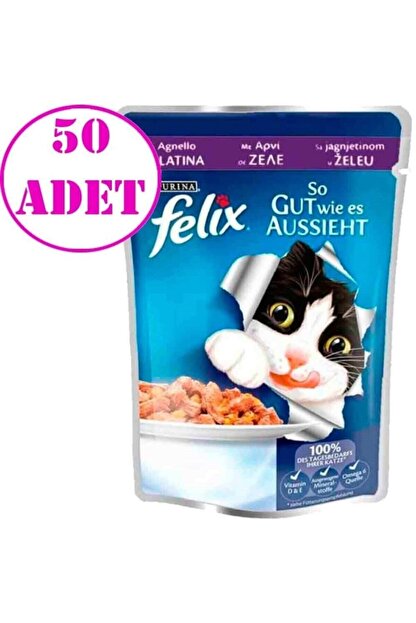 felix purina felix kuzu etli yas kedi mamasi 100 gr 50 ad fiyati yorumlari trendyol