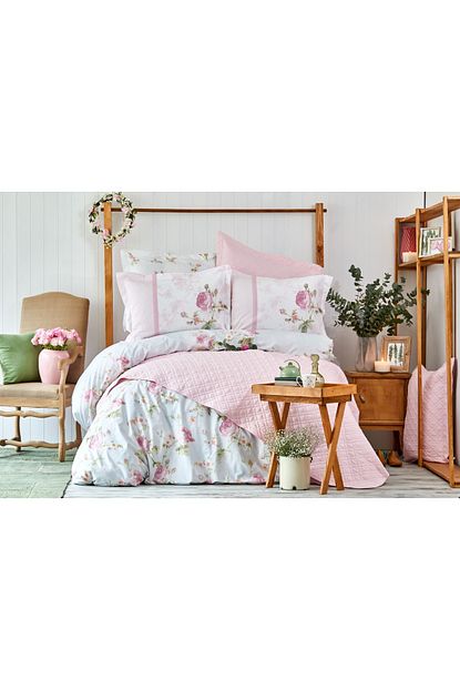 karaca home cift kisilik rosa pudra nevresim yatak ortusu seti fiyati yorumlari trendyol