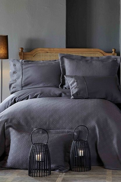 karaca home infinity geo antrasit cift kisilik yatak ortusu set fiyati yorumlari trendyol