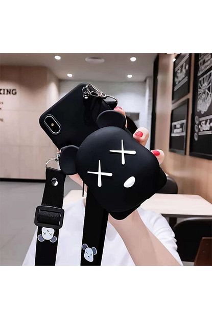 huawei mate 10 lite cuzdanli askili sevimli maskotlu soft silikon kapak