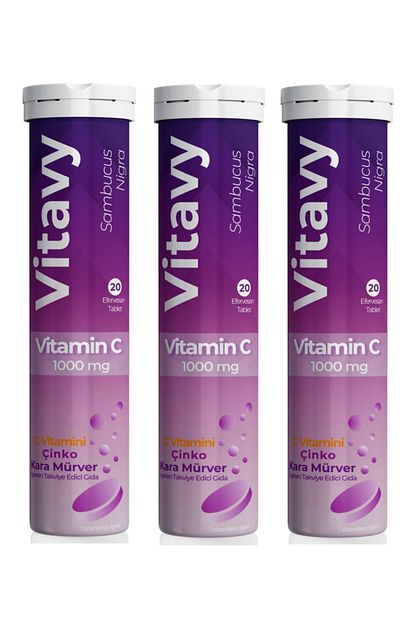 sambucus nigra c vitamini 1000 mg 3x20 efervesan tablet