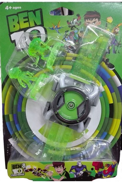 2 uzayli ben10 saat kare tasarim figur yansitmali