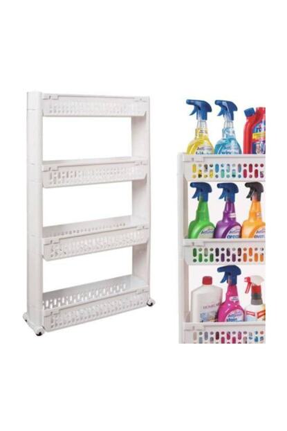 Jade Beyaz Cok Amacli 4 Katli Tekerlekli Plastik Mutfak Banyo Rafi Fiyati Yorumlari Trendyol