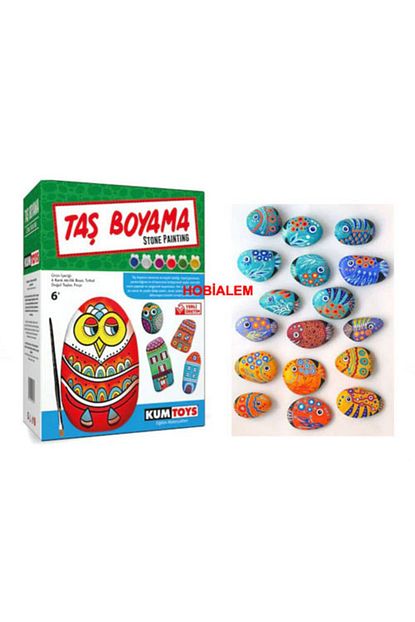 kumtoys tas boyama seti stone painting sanatsal etkinlik