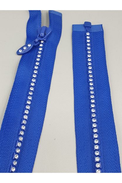 tasli fermuar 50 cm saks mavisi