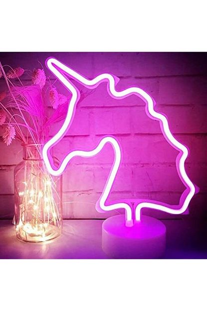 keskin hediyelik neon unicorn isildak led isikli aydinlatma dekoratif masa lambasi abajur fiyati yorumlari trendyol
