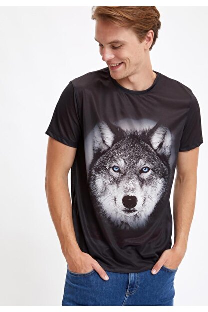 defacto erkek black red 3d kurt baskili slim fit bisiklet yaka tisort s6006az20hs fiyati yorumlari trendyol