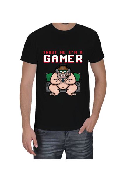 tisho gamer balik etli erkek tisort