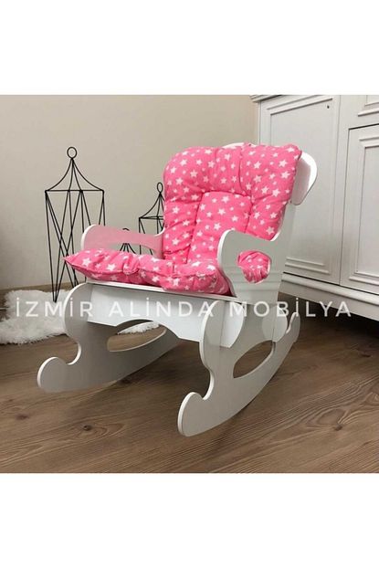 izmir alinda mobilya sallanan bebek cocuk sandalye koltuk mdf lake yildizli minder hediyemiz fiyati yorumlari trendyol
