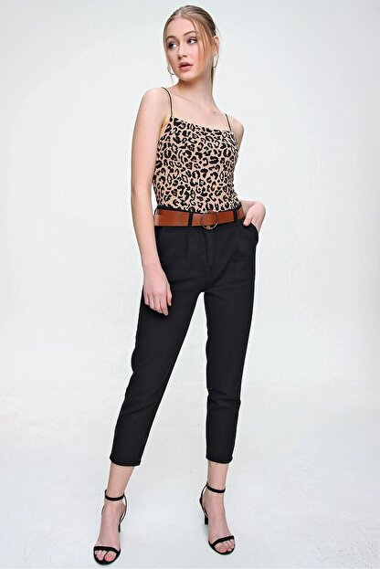 Arye Moda Kadin Kemerli Gabardin Pantolon Fiyati Yorumlari Trendyol