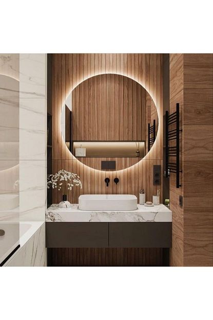 toprak dekor 70 cm ledli ayna banyo aynasi makyaj aynasi dekor ayna fiyati yorumlari trendyol