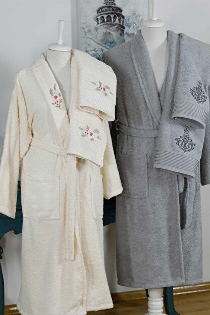 elart nakisli pamuk 6parca kutulu bornoz seti mila krem fiyati yorumlari trendyol