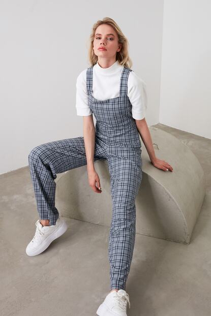 Trendyolmilla Cok Renkli Ekoseli Tulum Tclaw19lj0016 Trendyol