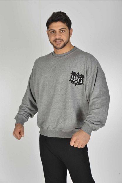 Big Sam Erkek Gri Extra Bol Kesim Kislik Sweatshirt 4644 Trendyol