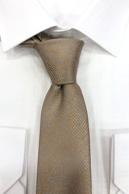 Quesste Accessory Erkek Sutlu Kahve Ekose Armur Dokumali Mendilli Kravat Trendyol
