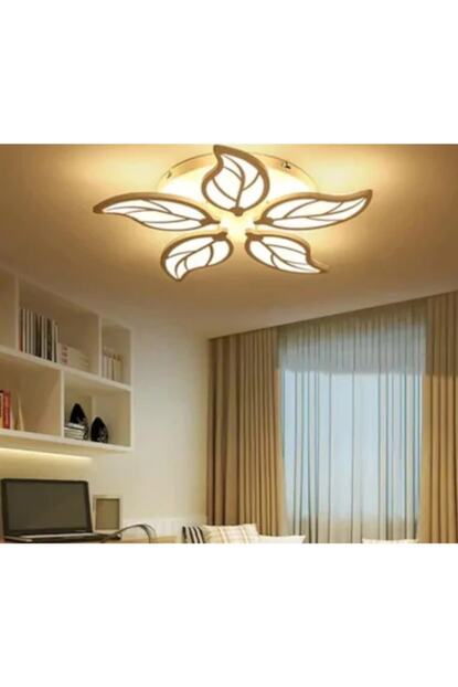 Burenze A Modern Plafonyer Power Led Avize Yaprak Desenli Concept Urun Krom Beyaz Isik Trendyol