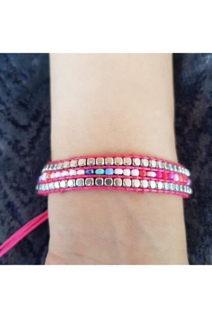 Handmade By Hly Cok Renkli Gumus Rengi Orgu Bileklik Trendyol