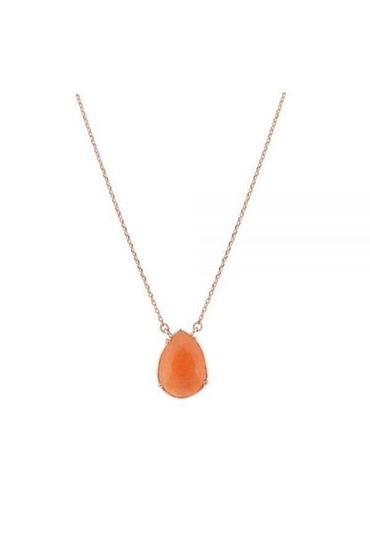So Chic Renkli Tasli Gumus Kolye Rose Gold Trendyol