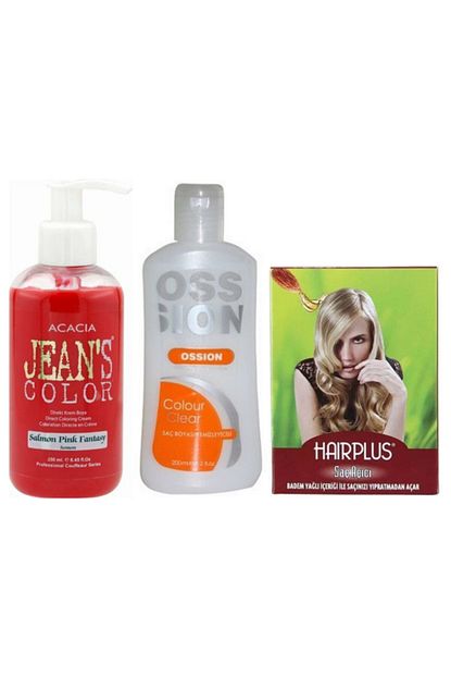 Acacia Jeans Color Sac Boyasi Somon 250ml Ve Ossion Boya Temizleyici Ve Sac Acici Trendyol