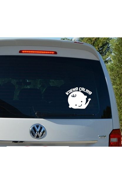Modatools Arabada Bebek Var Korna Calma Oto Araba Sticker Cikartma 14 Cm X 12 Cm Trendyol