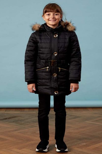Kanz Kemerli Kiz Cocuk Anorak Mont Trendyol