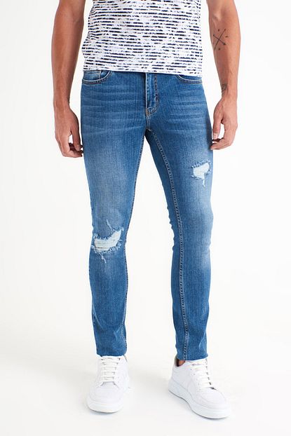 Avva Erkek Mavi Slim Fit Jean Pantolon A01y3580 Trendyol