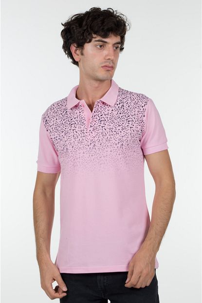 Intellectual Slimfit Baskili Polo Yaka Tisort Pembe Renk Trendyol