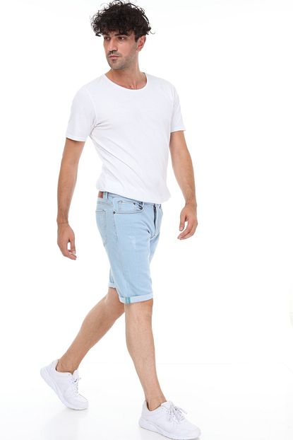 Hw Erkek Mavi Denim Slim Fit Kot Sort Trendyol
