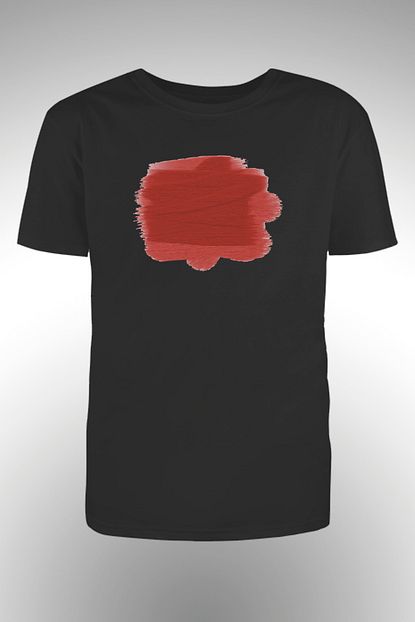 By Okat Erkek Siyah Kirmizi Boya Baskili T Shirt Trendyol