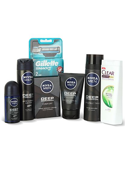 Nivea Men Erkek Cilt Bakim Seti Clear Bitkisel Sentez Sampuan 180 Ml Gilette Mach 3 2 Li Yedek Bicagi Trendyol
