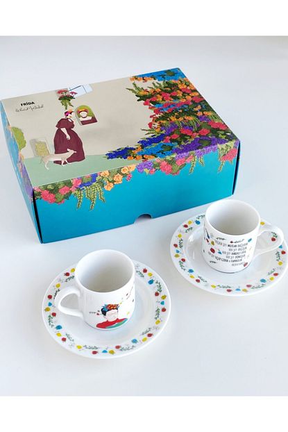 Bikutumutluluk Porselen Frida Kahlo Turk Kahvesi Fincan Seti Set N003 Trendyol