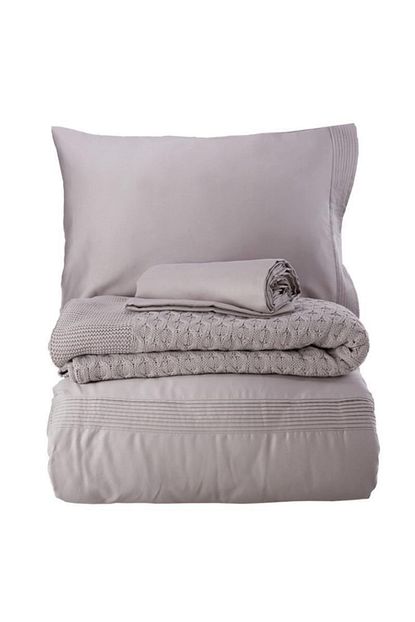 Karaca Home Brezza Lila Saten Nevresim Takimi Ve Orgu Battaniye Seti Trendyol