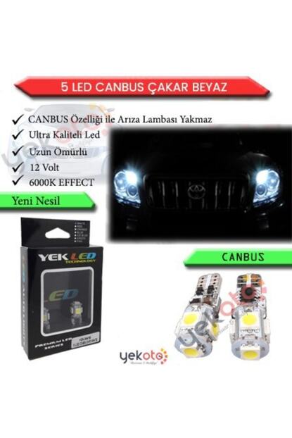 Yekoto Yekled T10 Park Dipsiz Ampul 5 Led Beyaz Isik Cakar Mod Modeli Canbus Ariza Kesicili 12v 2 Adet Trendyol