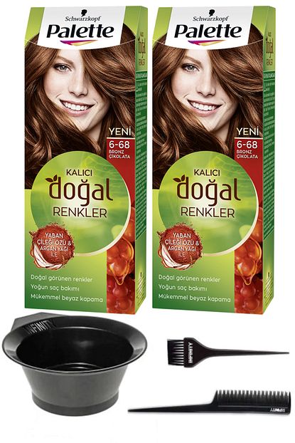 Schwarzkopf Hair Mascara 2 Li Palette Naturel 6 68 Bronz Kakao Sac Boyasi Ve Sac Boyama Seti Trendyol