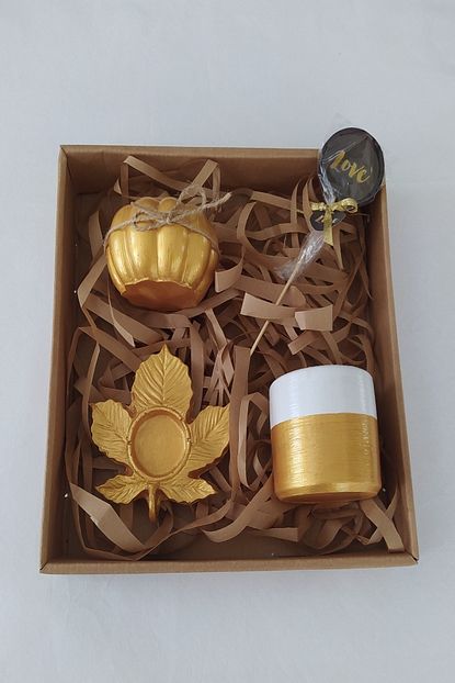 Ld Design Sevgiliye Ese Hediye Altin Renkli Saksi Ve Mumluk Ve Love Yazili Lolipop Sekerli Hediye Trendyol