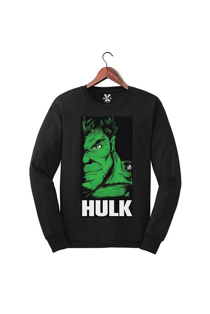 Darkia Erkek Siyah Marvel Hulk Baskili Sweatshirt Trendyol